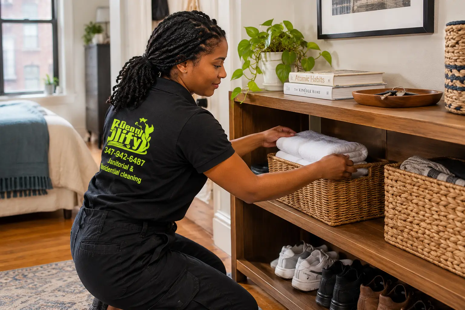 Light home organization by Klean N' Jiffy in a Brooklyn home